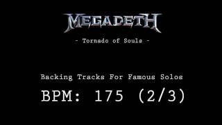 Megadeth  Tornado of Souls Solo Backing Track  175 BPM 23 [upl. by Tanhya]