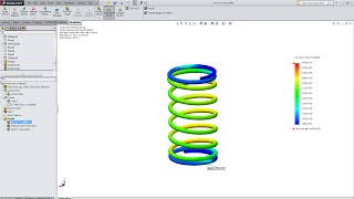 SolidWorks Tutorial Helical Spring Force Simulation [upl. by Rambert370]