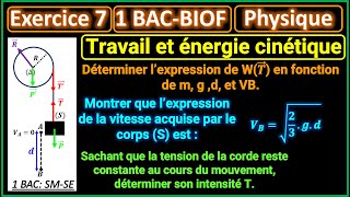 Travail et énergie cinétique  Exercice 7  Cylindre en rotation autour dun axe fixe Δ  1BACBIOF [upl. by Nytsrik]