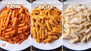 White Sauce Pasta  Red Sauce Pasta  Pink Sauce Pasta  Easy Pasta Recipes  Chef Sanjyot Keer [upl. by Dovev]