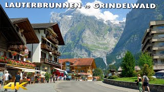 LAUTERBRUNNEN to GRINDELWALD THE MOST SCENIC DRIVE IN SWITZERLAND 4K 60p 🇨🇭 [upl. by Aiynot]