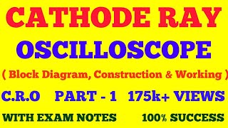 CATHODE RAY OSCILLOSCOPE  PART  1  CRO  BLOCK DIAGRAM CONSTRUCTION WORKING   WITH NOTES [upl. by Pineda]