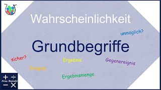 Wahrscheinlichkeit  Grundbegriffe Ergebnismenge Ereignis Gegenereignis sicherunmöglich [upl. by Birck]