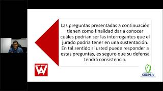 Preguntas más frecuentes que hacen los jurados en una sustentación de Tesis Dr Walter Abanto [upl. by Fridell]