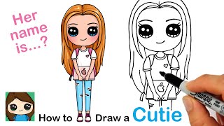 How to Draw a Cute Back to School Girl Easy 2 [upl. by Earezed932]