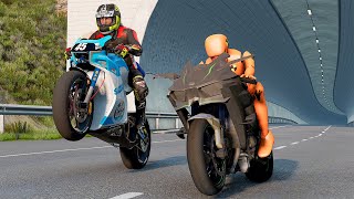 Motorbike Crashes 23  BeamNG DRIVE  SmashChan [upl. by Eenahs784]