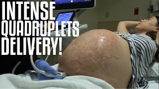 INTENSE QUADRUPLETS LABOR amp DELIVERY VLOG BIRTH VLOG  RAW amp REAL  TFYV 18 [upl. by Tteirrah]