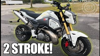 Crazy 2 Stroke Honda Grom  Worlds Fastest Grom Built In 2 Weeks [upl. by Afinom420]