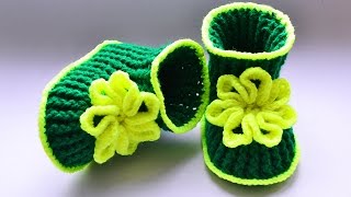 Пинетки крючком Мастер класс Baby booties crochet DIY [upl. by Serene]