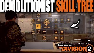 A CLOSER LOOK AT THE DEMOLITIONIST SKILL TREE IN THE DIVISION 2  FULL BREAKDOWN OF EVERY SKILL [upl. by Atinuaj]