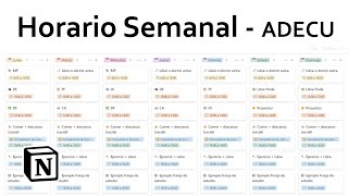 Horario semanal en Notion 📖 [upl. by Helas]