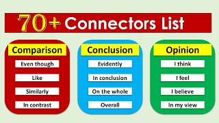 Connectors words list Connector in English grammar [upl. by Constant349]