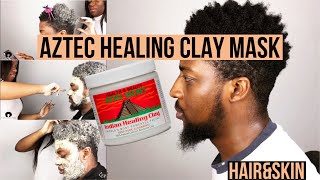 AZTEC INDIAN HEALING CLAY HAIR BEARD amp FACE MASK  NATURAL HAIRampSKIN  KINKYCURLYRAE [upl. by Spiegelman47]