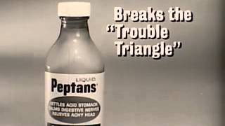 Vintage Old 1950s Norwich Liquid Peptans Medicine Commercial [upl. by Nnylirak401]