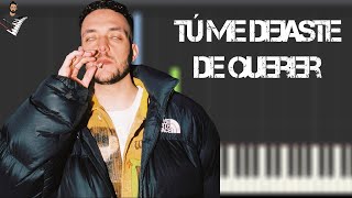 Tú Me Dejaste De Querer C Tangana  Instrumental Piano Tutorial  Partitura  Karaoke  MIDI [upl. by Leake]