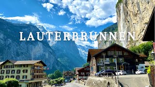 Lauterbrunnen Valley a little Piece of Heaven in Switzerland🇨🇭🏔 Walk tour  Summer 2021 [upl. by Eliathas]