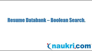 How to do Boolean search in Naukris database  Naukricom [upl. by Edijabab383]