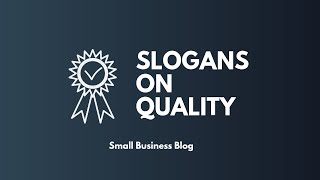 Creative Slogans On Quality [upl. by Poyssick98]