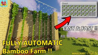 EASY Beginner Automatic Bamboo Farm Minecraft Tutorial FOR ALL PLATFORMS  Minecraft Auto Farm [upl. by Girand]