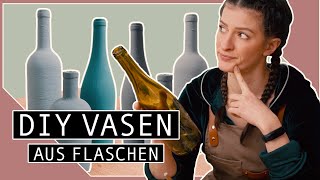 Vasen Upcycling aus Flaschen amp Altglas  DIY [upl. by Ahsias]