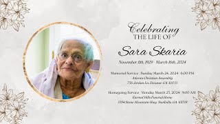 SARA SKARIA  HOMEGOING SERVICE  MARCH 25 2024 [upl. by Tansy]