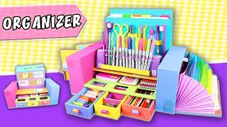 DESKTOP ORGANIZER from Cardboard  Back to school  aPasos Crafts DIY [upl. by Cardew]