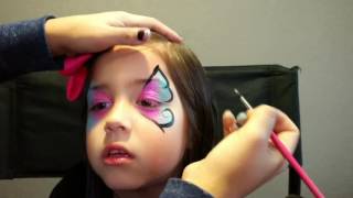 Pintacaritas Tutorial mariposa sencilla  Simple Face painting Butterfly desing [upl. by Fachanan936]