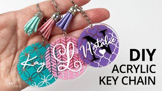 ACRYLIC KEYCHAIN TUTORIAL DIY  Vinyl on Acrylic Keychains  DIY Craft Tutorials [upl. by Joseph]