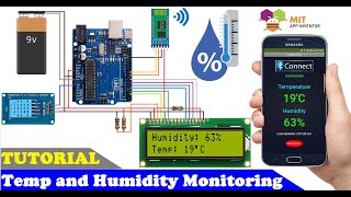 how to make Wireless Temperature and Humidity Monitoring System using Bluetooth  mit app inventor [upl. by Nie660]