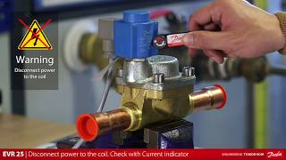 Danfoss EVR 25 solenoid valve How to service repair and clean [upl. by Dorison327]