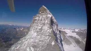 Helicopter flight over the Matterhorn Swiss Alps [upl. by Gwendolin]