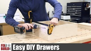 Easy DIY Drawers with Pocket Screws  How to Make [upl. by Sanoy847]