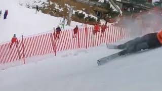 Carnage Hobby skiers at the Kitzbuehel start house [upl. by Porcia792]