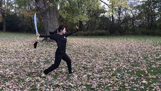 Wushu Basic Broad Sword Form 初级刀术 daoshu [upl. by Nosloc]