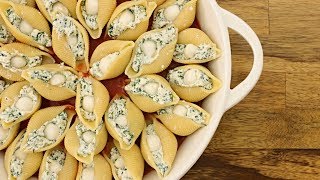 Spinach amp Ricotta Stuffed Pasta Shells Recipe [upl. by Newton]