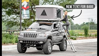 Roof Top Tent Installed  Overland WJ Build [upl. by Laehcar]