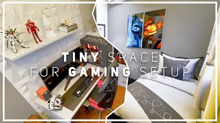 SMALL GAMING ROOM SETUP WITH BED  SMALL BEDROOM MAKEOVER GAMING AREA [upl. by Anaihsat879]