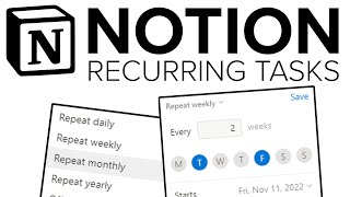 Recurring Tasks in Notion Notion Tutorial [upl. by Nomad151]