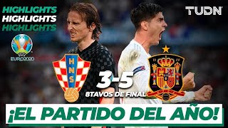 Highlights  Croacia 35 España  UEFA Euro 2020  8vos Final  TUDN [upl. by Eanal]