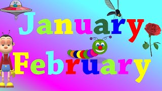 Months of the year  12 Month Name  January February  Months Name for Kids [upl. by Davida]