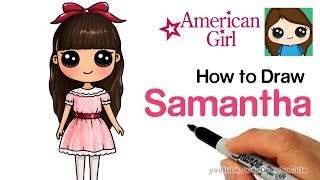 How to Draw Samantha Easy  American Girl Doll [upl. by Llewxam]