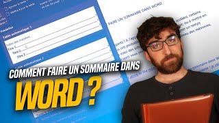 Comment faire un SOMMAIRE dans WORD  ✍️ [upl. by Binah]