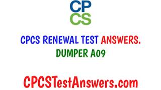 CPCS Renewal Test ANSWERS Forward Tipping Dumper A09 [upl. by Attenweiler437]