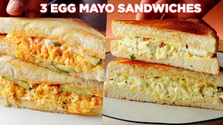 3 Easy Egg Mayo Sandwich Recipes [upl. by Ehcadroj]