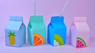 origami paper juice box  diy cute box [upl. by Schoof145]