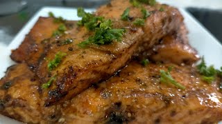 Pan Fried Salmon Fillet Recipe  Meuniere Sauce Recipe for Salmon Fillet and Belly [upl. by Ynattyrb]