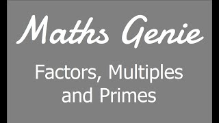 Factors Multiples and Primes [upl. by Guarino]