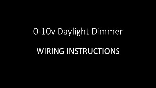 Solatube Commercial 010v Daylight Dimmer Wiring Instructions [upl. by Naegem]