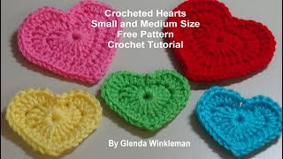 Crochet Hearts Crochet Tutorial  Free Pattern [upl. by Benjamin30]