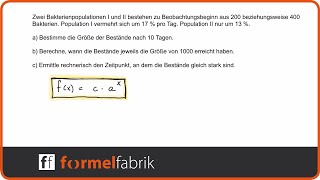 Exponentielles Wachstum Textaufgabe Bakterienkolonien – Logarithmus – GTR Casio fxcg 50 [upl. by Nodnrb]